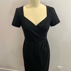 Banana Republic Black Sheath Midi Dress Sweetheart Neckline